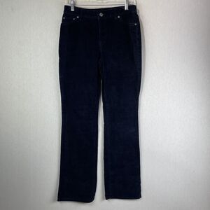 St. John's Bay Corduroy Pants SZ 6 Navy Blue Bootcut Secretly Slender Minimalist